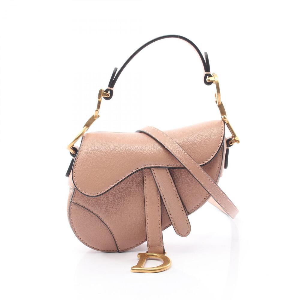 Christian Dior Saddle Bag Handbag Leather Pink